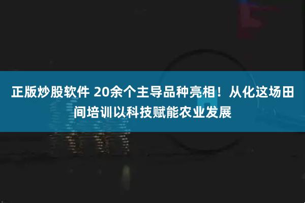 正版炒股软件 20余个主导品种亮相！从化这场田间培训以科技赋能农业发展